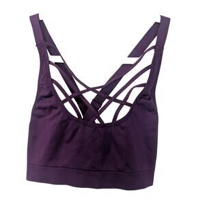 VICTORIA SECRET SPORT Purple Unpadded Sports Bra Strappy Womens Size Medium